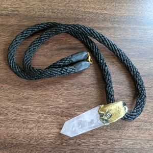Adina Mills - Rose Quartz Obilisk on Black Rope